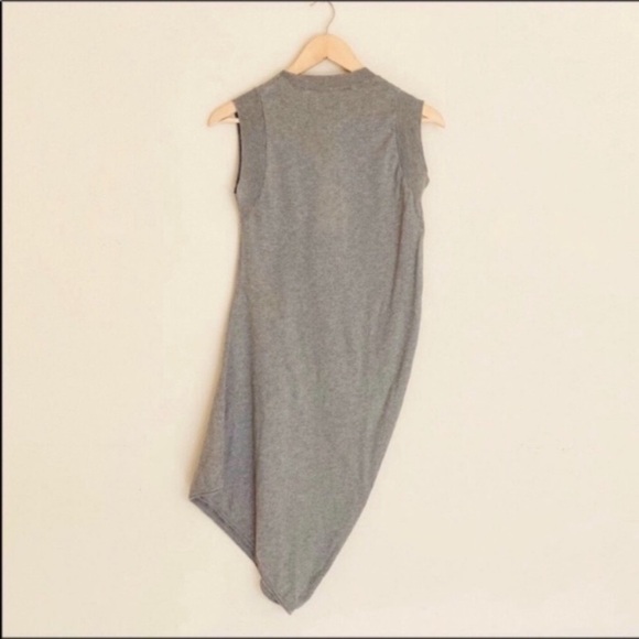Mauro Grifone Grey Mock Neck Sleeveless Asymmetrical Mini Dress SZ 4 - Picture 6 of 6